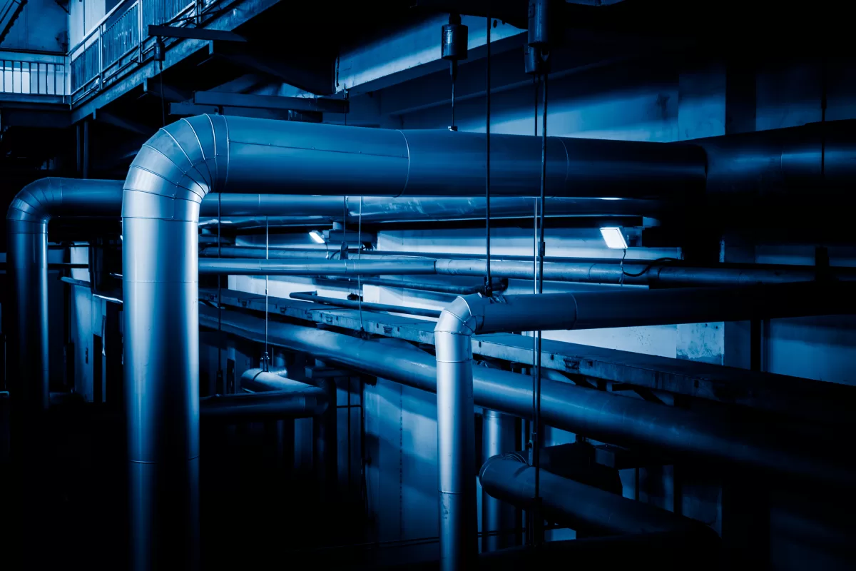 Steel pipelines cables plant