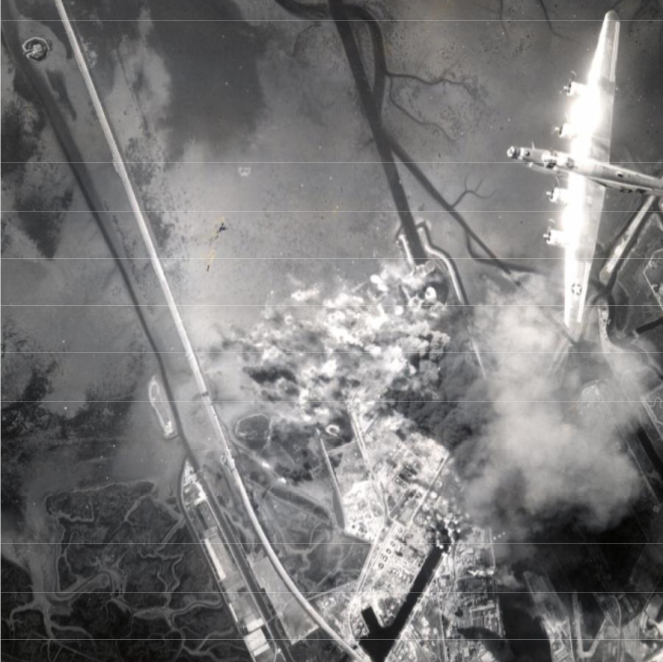 Foto aerea bombardamento 2 guerra mondiale